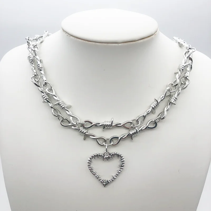 Small Wire Brambles Iron Silver Choker Necklace Women Hip-hop Gothic Punk Style Barbed Wire Little Thorns Chain Choker Gifts