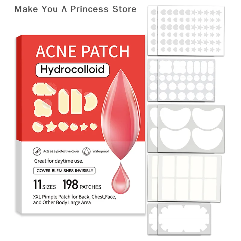 

【HBA6】198 шт., уход за кожей лица, акне, прыщи, пластырь, невидимый, профессиональное исцеление