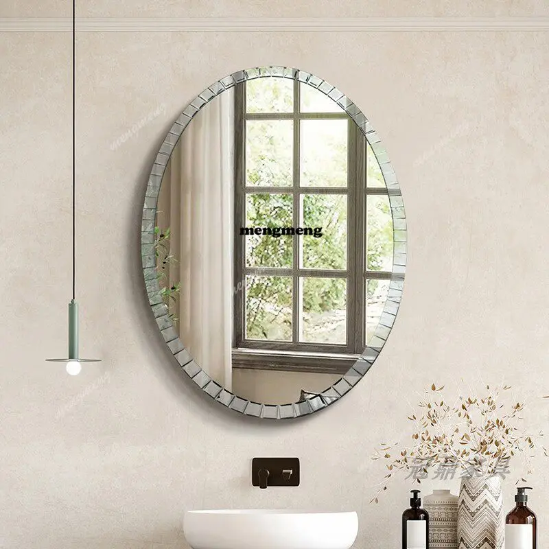 

Европейское овальное настенное зеркало для ванной комнаты, американское зеркало в простом стиле для декоративной отделки стены.