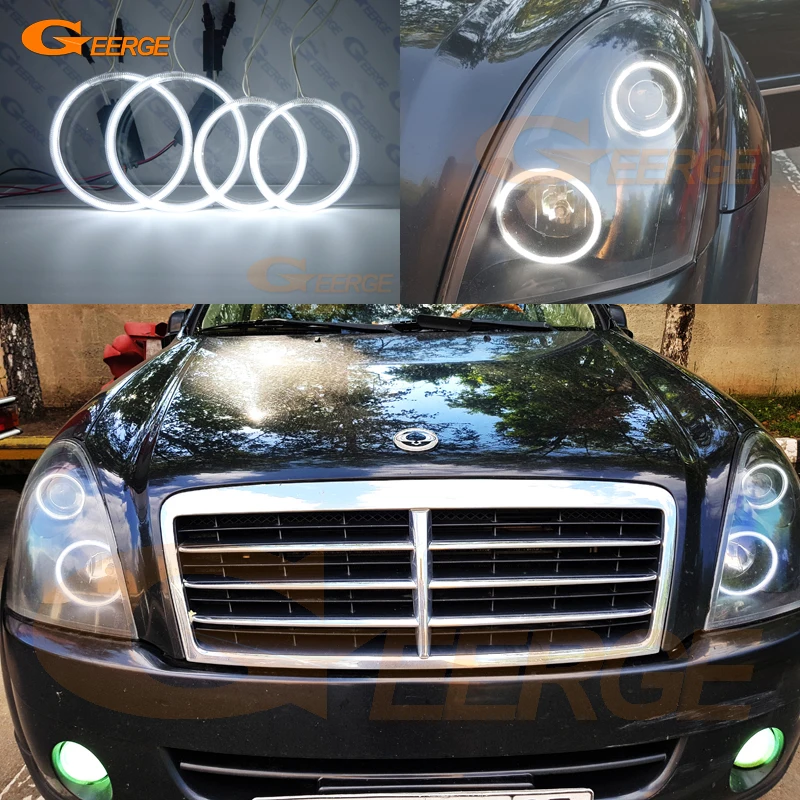 For Ssangyong Rexton DAEWOO 2002-2012 Ultra Bright CCFL Angel Eyes Kit Halo Rings Light Car Accessorie