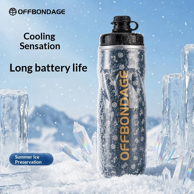 OFFBONDAGE 610 ml Fahrrad-Wasserflasche, Kaltwasser-isolierte Thermoflasche, MTB, Rennrad, Outdoor-Sport, tragbares Fahrradzubehör