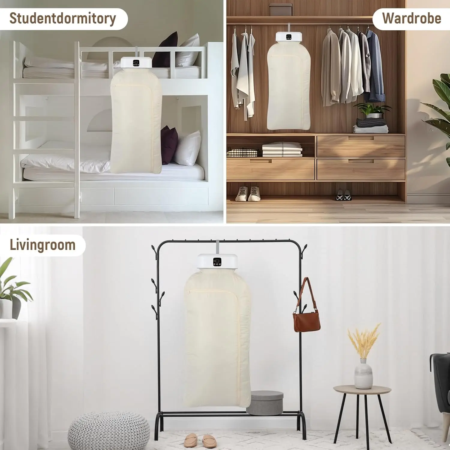 مجفف صغير محمول مع مؤقت 480 دقيقة وتجفيف سريع لمدة 20 دقيقة، مجفف مدمج لمركبات الترفيهية والشقق والسفر والسكن، يتضمن D