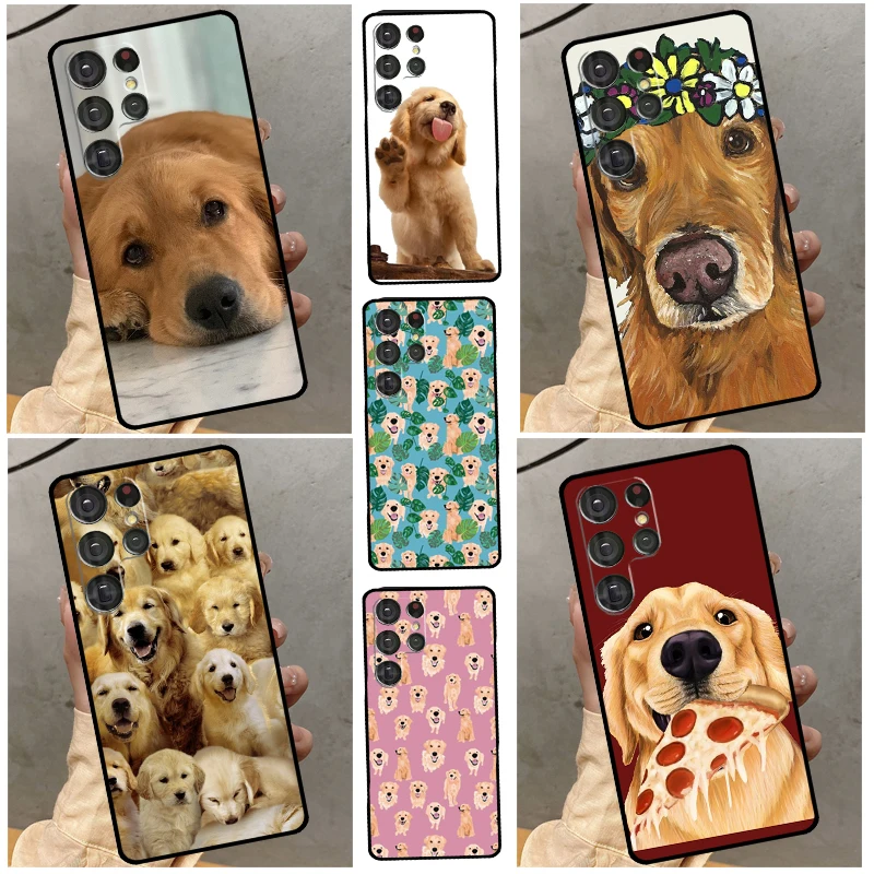 Golden Retriever Dog Case For Samsung Galaxy S23 Ultra S22 Ultra S20 FE S21 FE Note 10 20 S8 S9 S10 Plus Cover