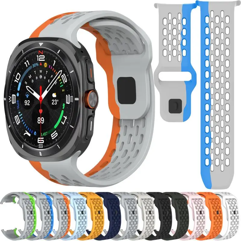 Soft Silicone Ventilate Watch Band for Samsung Galaxy Watch Ultra 47mm Sports Loop Strap Bracelet for galaxy ultra Accessories