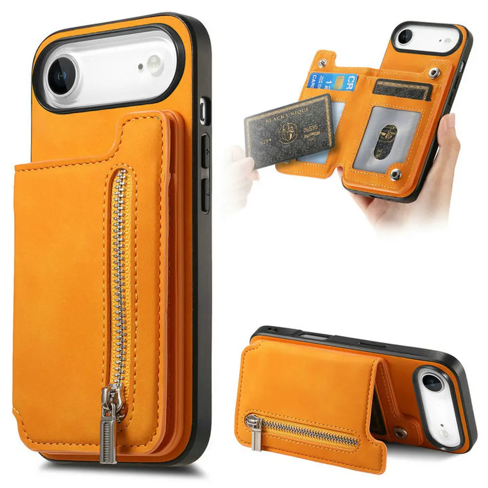 

For iPhone 17 Pro Max 5G 2025 2In1 Detachable Leather Zipper Wallet Case For iPhone 17 AIr Etui iPhone17 Pro Magnet Back Cover