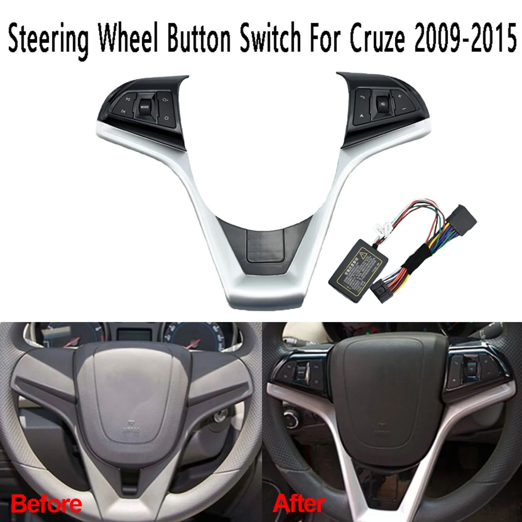 Steering Wheel Button Switch Volume Phone GPS Function Switch Panel for Chevrolet Cruze 2009-2015