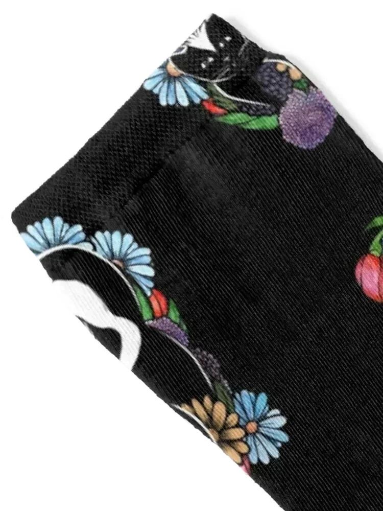 Floral Skunk Socks christmass gift fashionable winter thermal with print Socks Man Women's