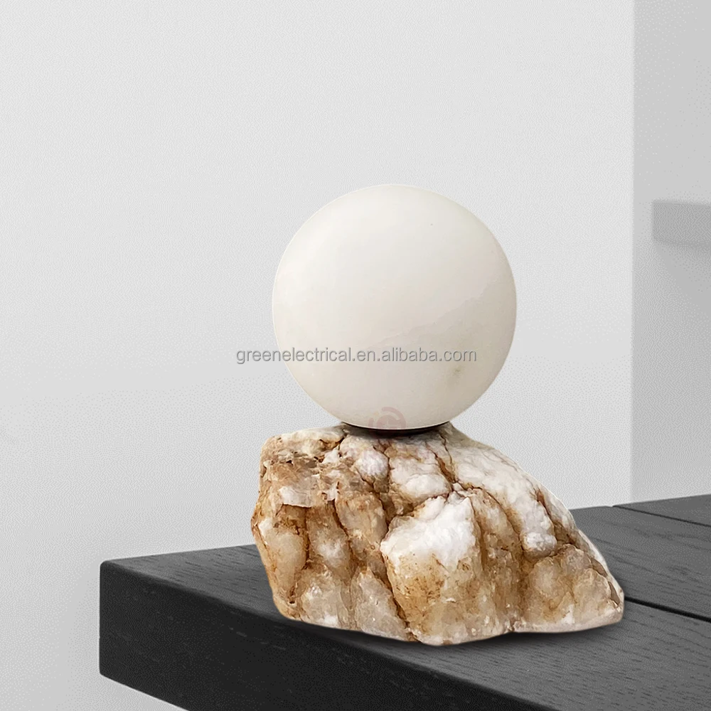 Nordic Modern LED Electric Eco-Friendly Warm White 3500K Marble Shade & Base Eye Caring Reading Lamp for Bedroom Use