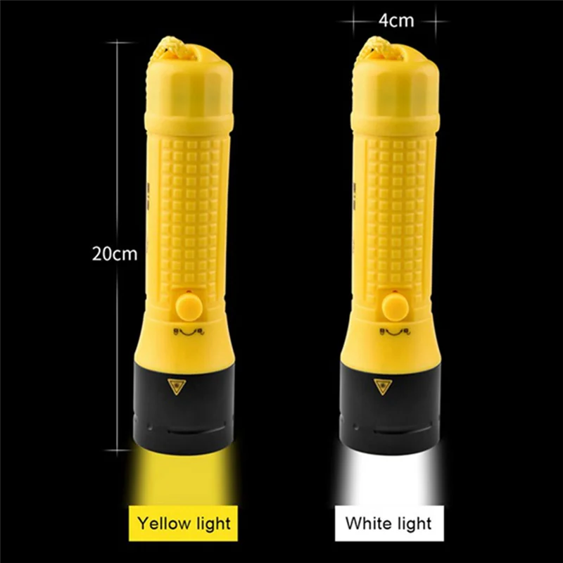 Torcia subacquea 1000LM LED focalizzata a lunga durata impermeabile per immersioni notturne Pesca IPX8 Luce subacquea, luce gialla