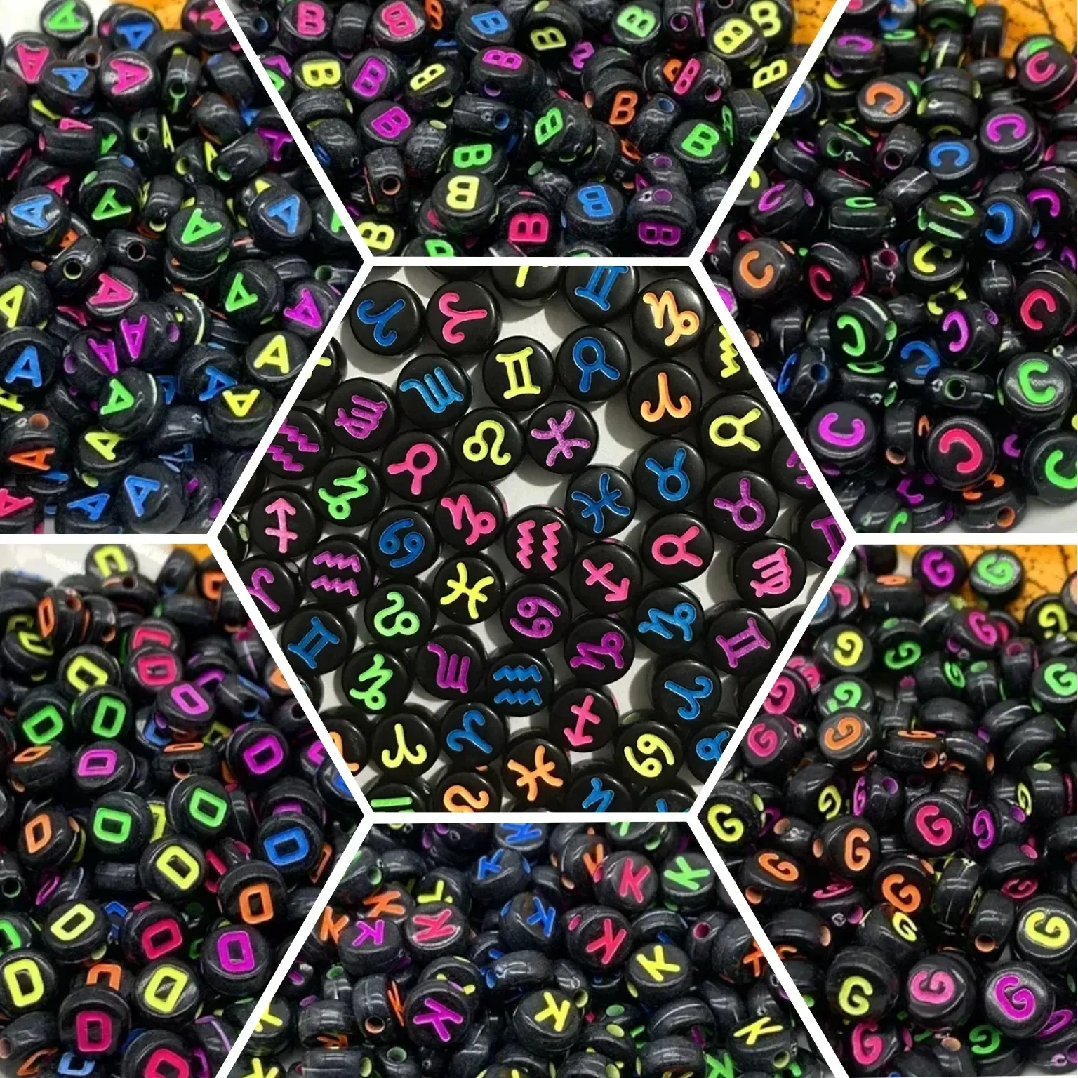 100-500PCS Acryl Bunte A-Z Buchstaben Perlen Runde Flache Alphabet Lose Spacer Perlen Für Schmuck Machen Diy armband Zubehör