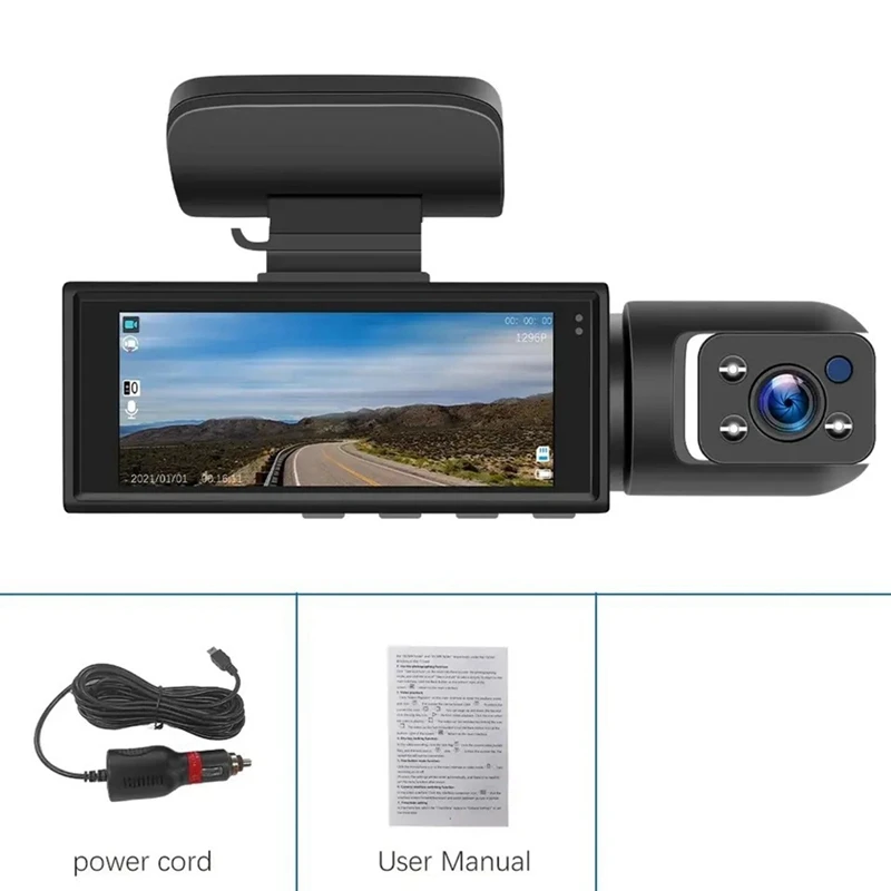 Car Recorder 3MP Car Front+Car+Wifi HD Dual Lens Dual Recording IR Night Vision 3 Meter Car DV Camera Recorder