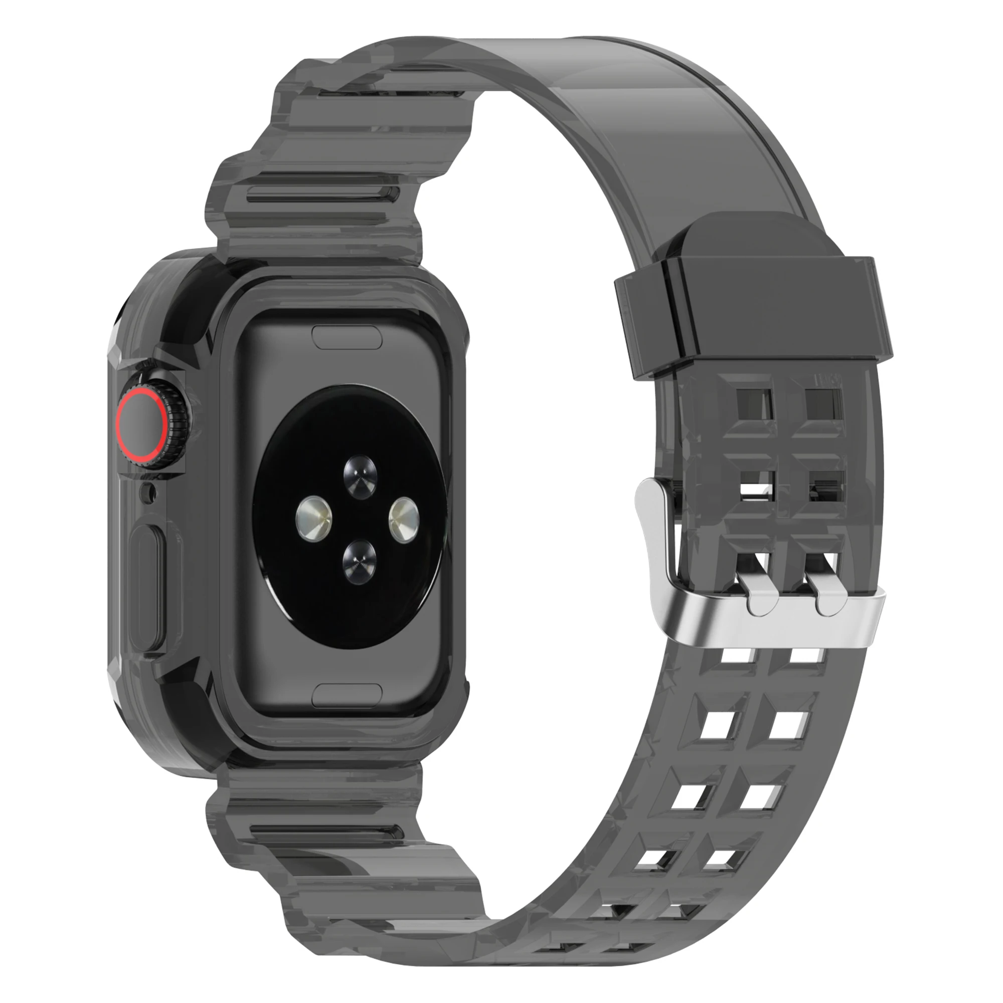 

Массовая покупка встроенного ремешка для часов Apple Watch Series 10, 42 мм, силиконовый чехол для часов с ремешком - прозрачный черный