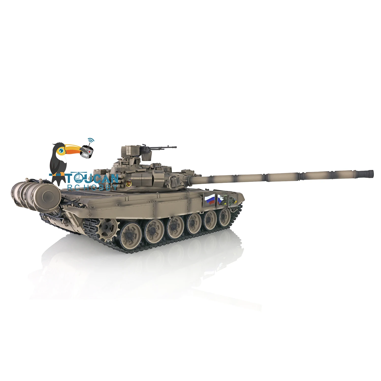 1/16 HENG LONG 7.0 Maßgeschneiderter Russland T90 RC Panzer 3938 360 °   Revolver Metallräder Getriebe Lagerschienen BB Schießspielzeug TH17869