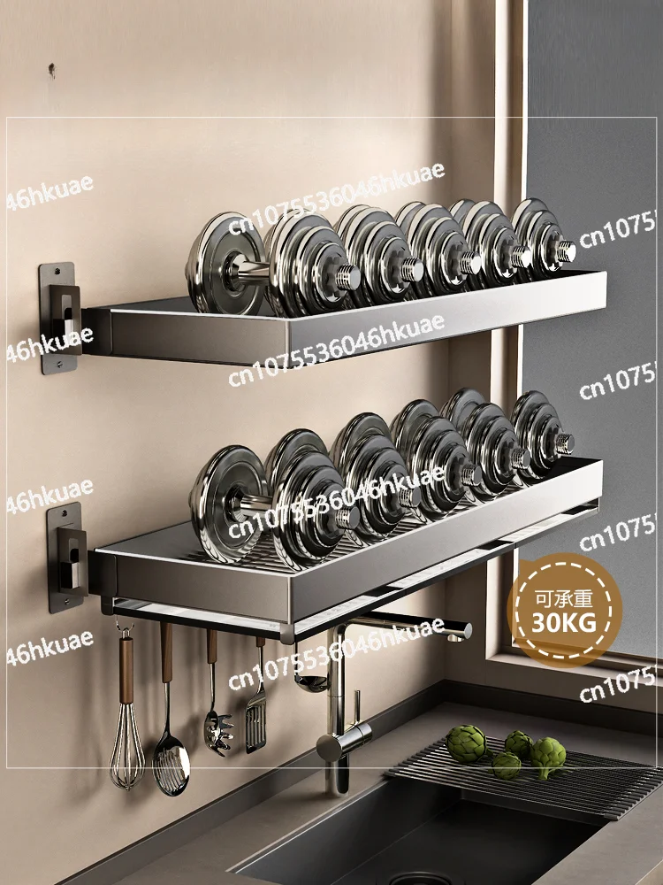 Above Sink Kitchen Dish Drain Rack Wall-mounted Multifunctional Vegetable Fruit Basin Storage Shelf Counter Organizer Rack
