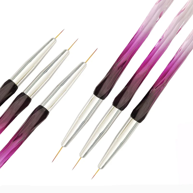 3Pcs/set Nail Art Crystal Carving Crystal Phototherapy Nail Extension Glue Pen Line Drawing Pen Hook Drawing Pen Nail Art Brush