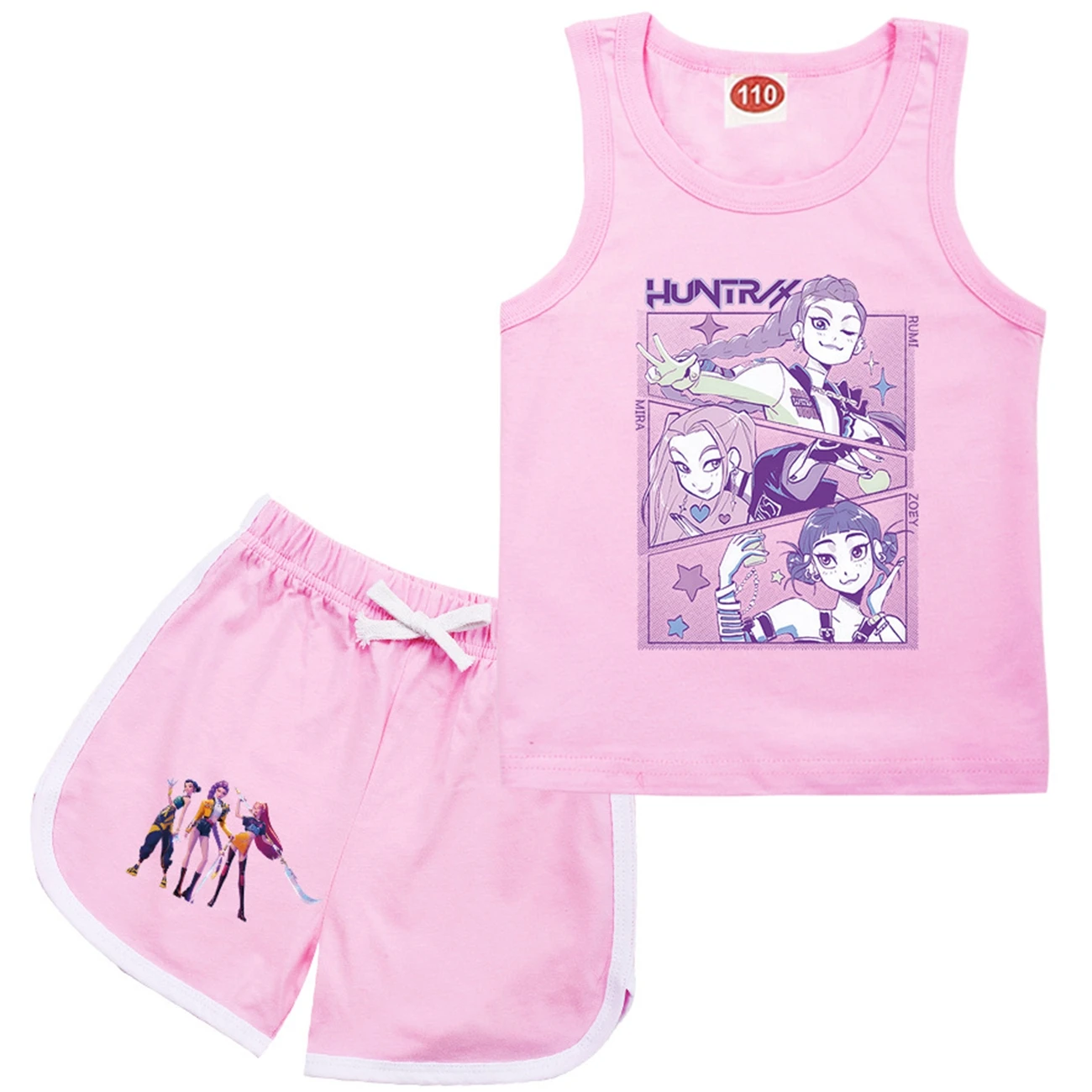 

KPop Demon Hunters KidsR VestSummer Vest + Sport Shorts 2pcs Sets Children's Clothes Girls Teen Outfits with Children 9184