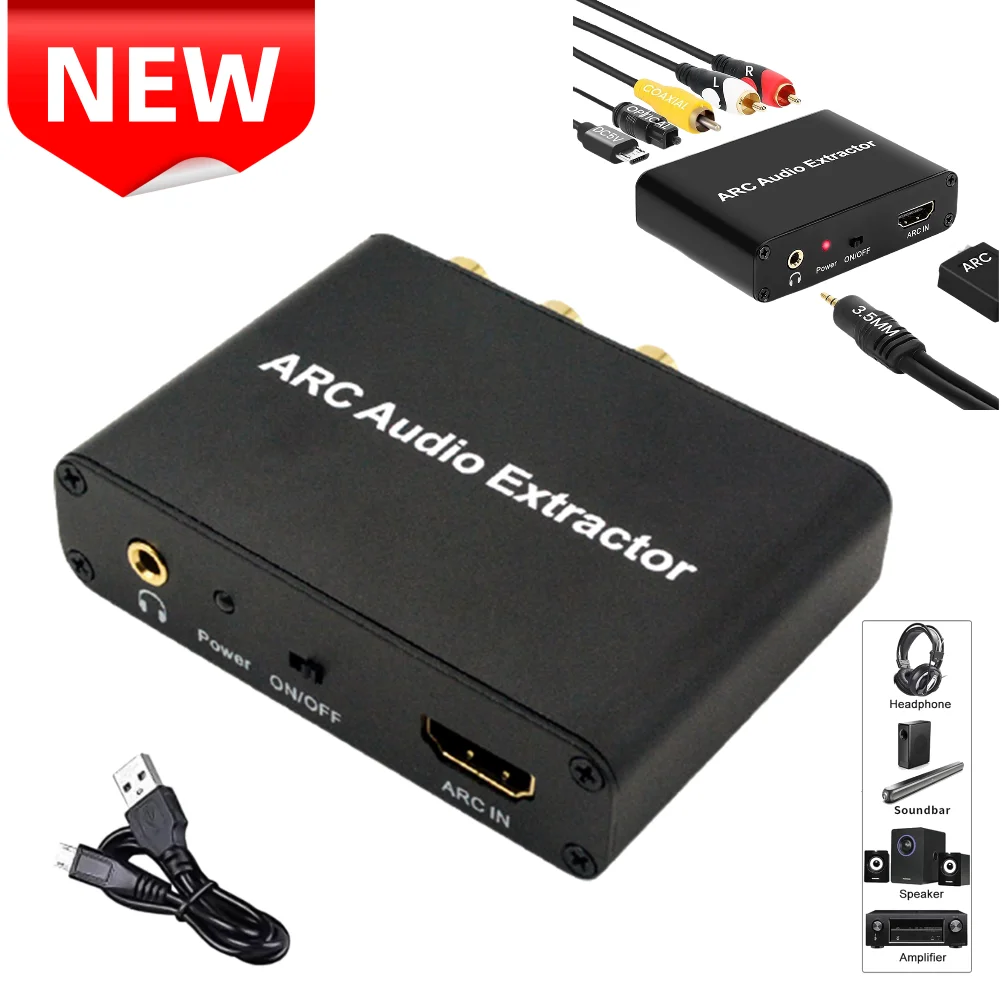 قوس محول قوس إلى SPDIF محوري L/R ستيريو HDMI-متوافق 3.5 مللي متر جاك محول صوت محول الصوت ل HDTV المتكلم مكبر للصوت