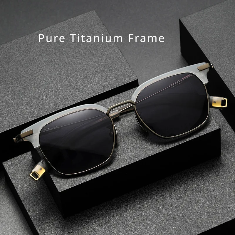 2024 New Pure Titanium Frame Sunglasses Sun Protection and UV Protection Outdoor Fashion Trend Men Women Sunglasses Ultra Light