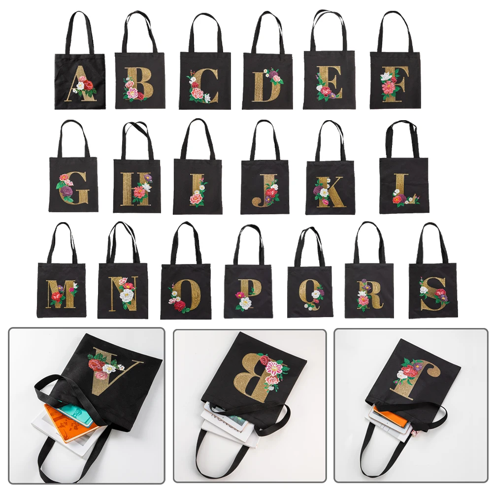 A-Z DIY Diamond Painting Handbag Mosaic Drill Eco-friendly Shopping Storage Bags Cross Stitch Grocery Tote Home Craft Organizer