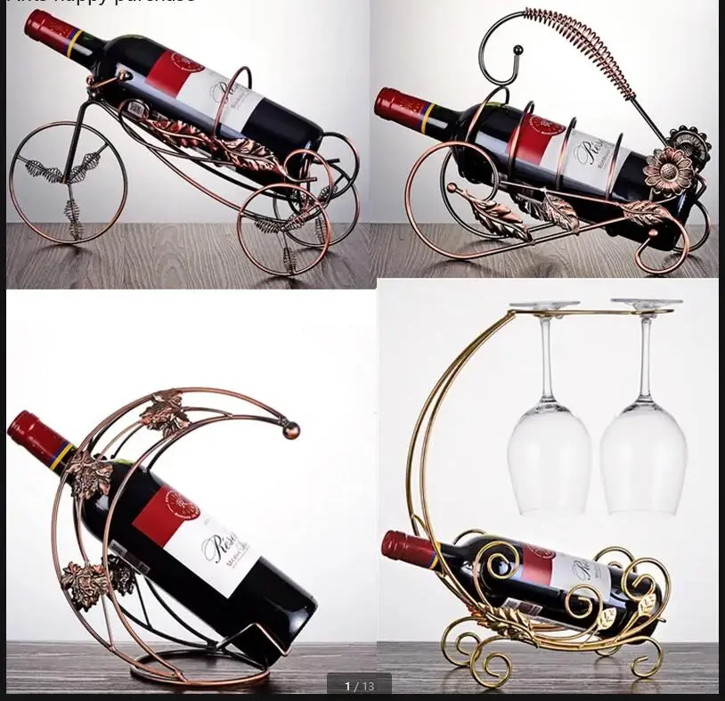 Metal Cup Holder Wine Rack Ornament Goblet Glass Bottle Desktop Organizer Liquor Shelf