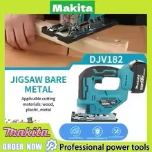 18V Brushless Barrel Handle Jigsaw Makita DJV182Z Equipped With 4 Blades Ideal For Garden And Household DIY Wood Cutting Jobs