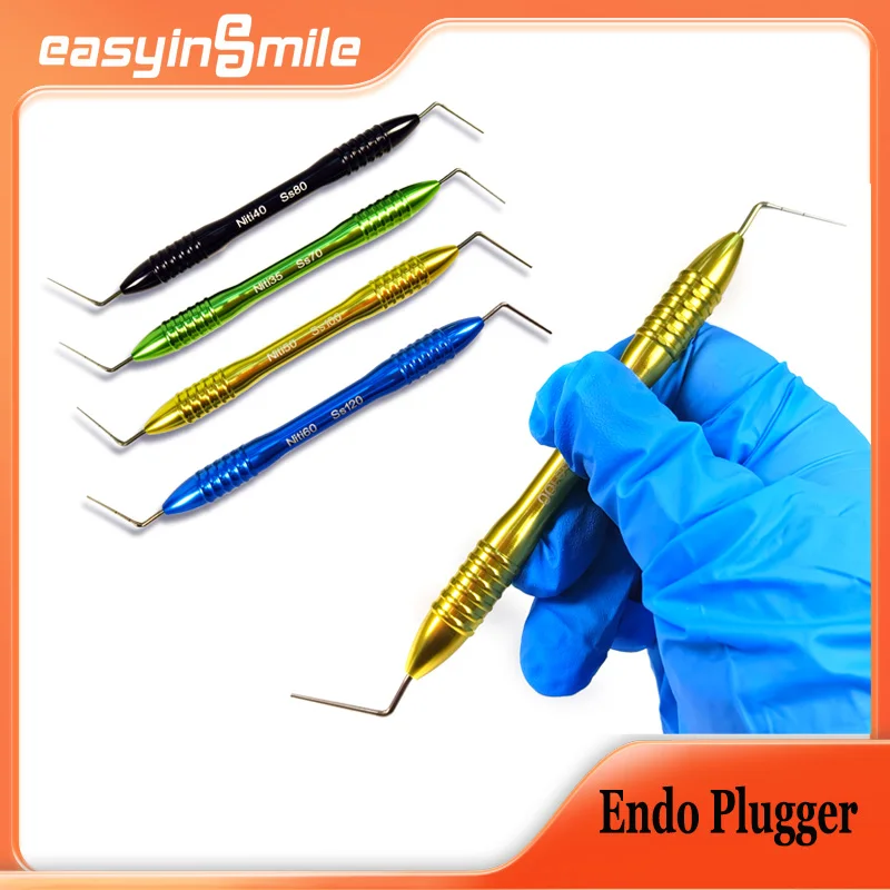 

1 шт. Easyinsmile Dental Endo Plugger корневой канал ручной Plugger Gutta Percha Filer Instrument вертикальный инструмент давления 34/40/50/60