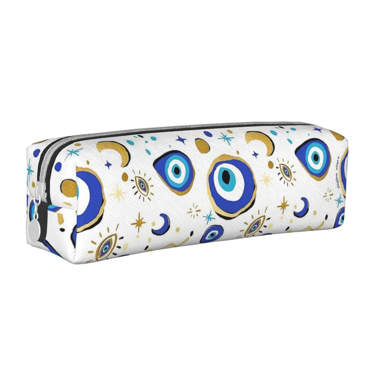 Blue Evil Eye Pencil Case Fun Greek Amulet Nazar Lucky Pen Box Bags Kids Large Storage School Supplies Zipper Pencil Box