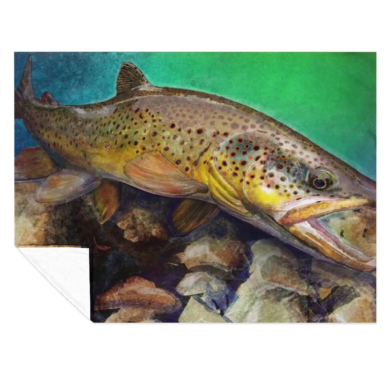 

The Wild Brown Trout Throw Blanket Beach wednesday Stuffeds Blankets