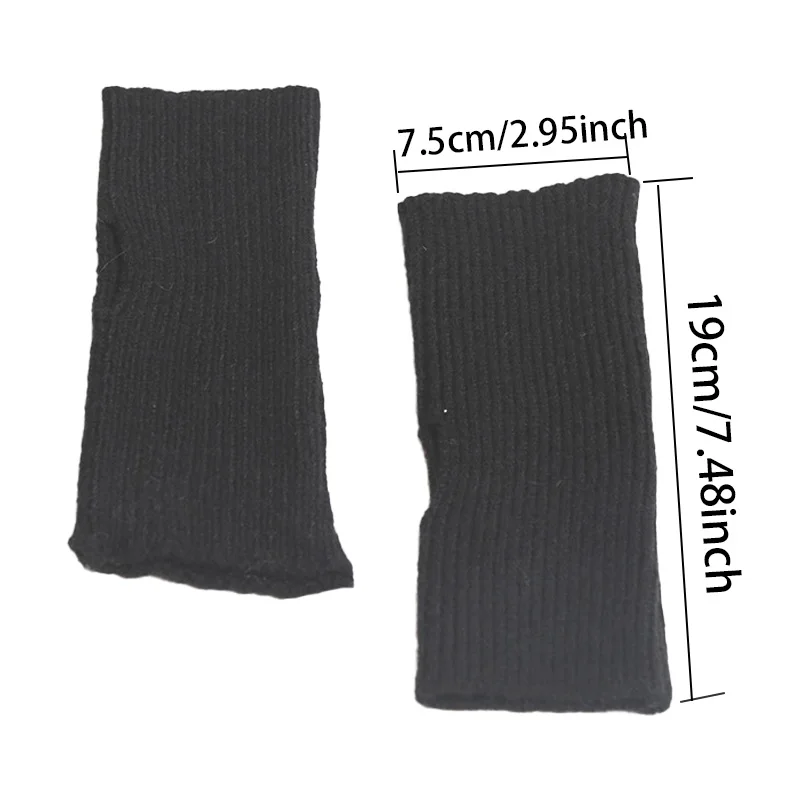 1 paar korte warme gebreide polsbeschermingshandschoenen Vingerloze handschoenen Zacht Warm Elastisch Geschikt voor winterwarm artefact