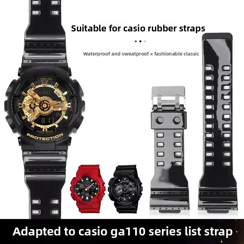 Para Casio G-SHOCK negro oro GA-110 GA-100 GA-120 Ga140 ga700 400 correa de reloj deportivo de silicona de resina correa de reloj de goma para hombres 16mm