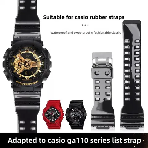 For Casio G-shock Black Gold GA-110 GA-100 GA-120 Ga140 ga700 400 Resin Silicone Sports Watch Strap Men Rubber Watch Band 16mm