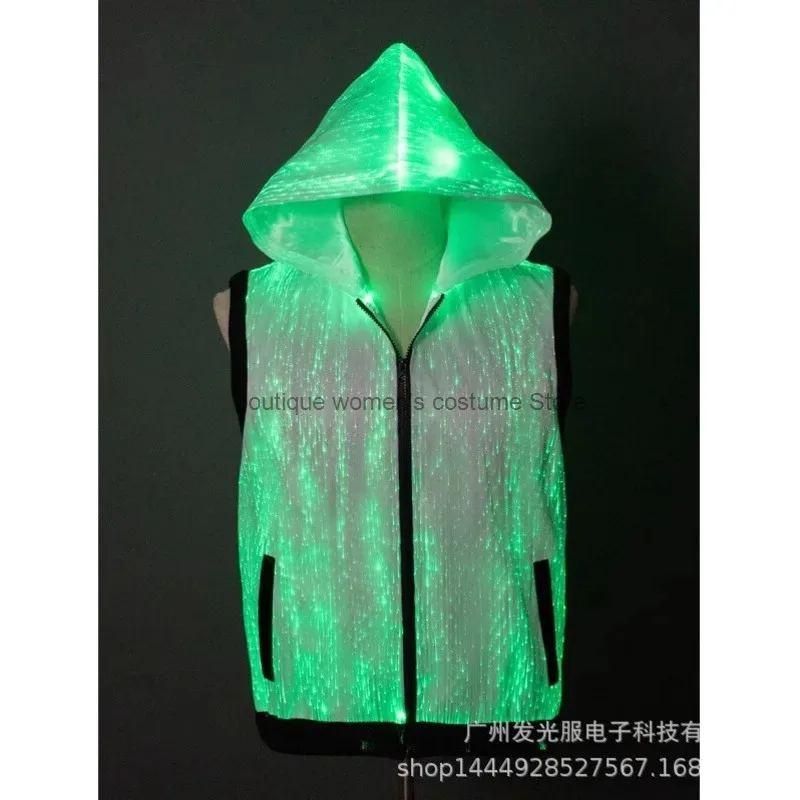 

Halloween Cosplay Glowing Colorful Fiber Optic Vest Party Costume Halloween Costume Music Performance Dance Bar Clo