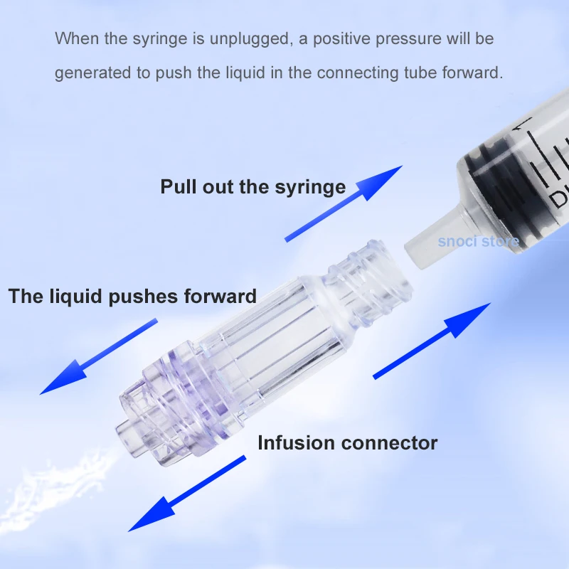 صمام إيقاف الديوك القابل للتصرف مع وصلات إغراء قفل ذكر حقنة توصيل ستيريو مشتركة انتقالية بلاستيكية، قطعة واحدة