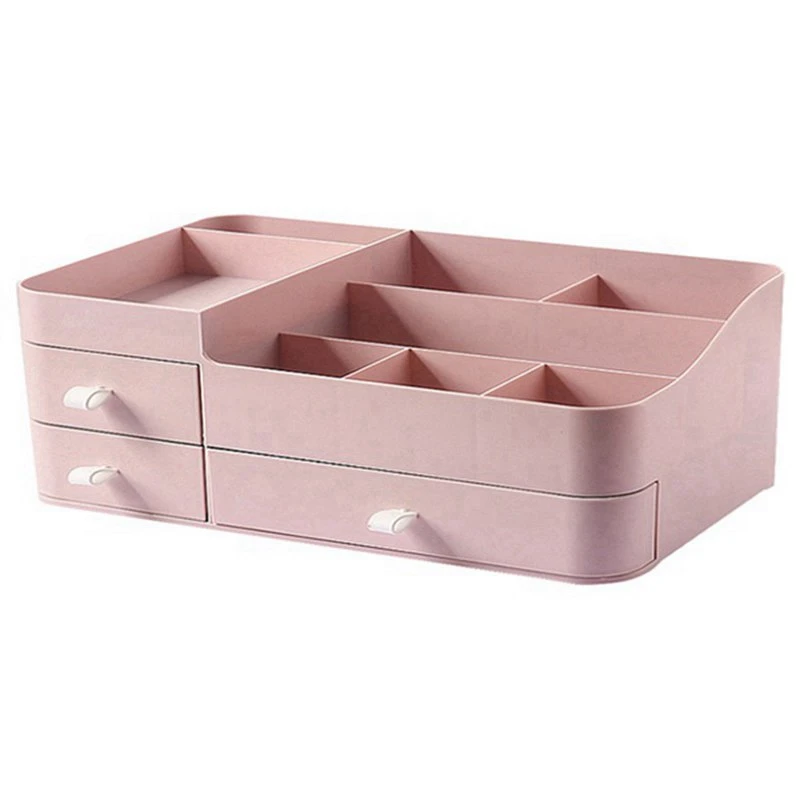 

Pink Makeup Organizer For Vanity,Countertop Organizer With Drawers, Cosmetics Storage For Skin Care