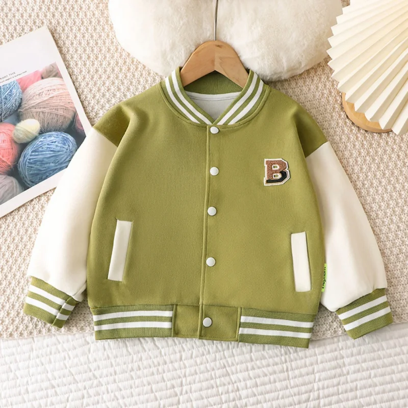 Autumn Children\'s Clothing Sports Baseball Uniform Outerwear Winter Cardigan Jackets Top Kid Boys Girls Coats