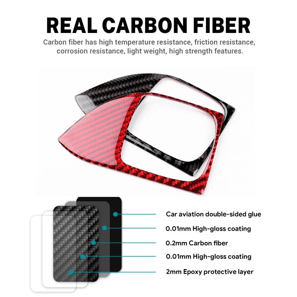 Real Soft Carbon Fiber For Porsche Cayenne 2003 2004 2005 2006 2007 2008 2009 2010 Car Trunk Button Sticker Interior Accessories