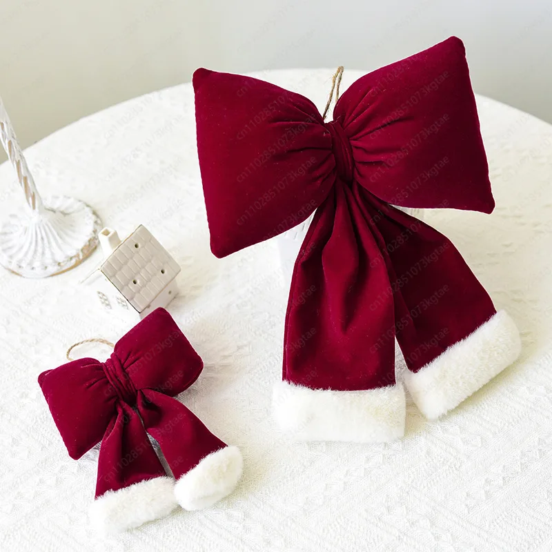 Christmas Korean large flannel finished three-dimensional Christmas bow hotel Christmas tree decoration