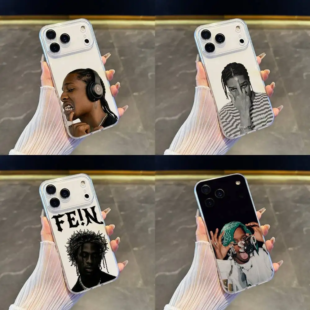 

A-ASAP Rocky Rapper Phone Case For iPhone 17,16,15,14,13,12,11 Pro,Max,Plus,X,XS,XR,SE4,E Mini Transparent Soft Cover