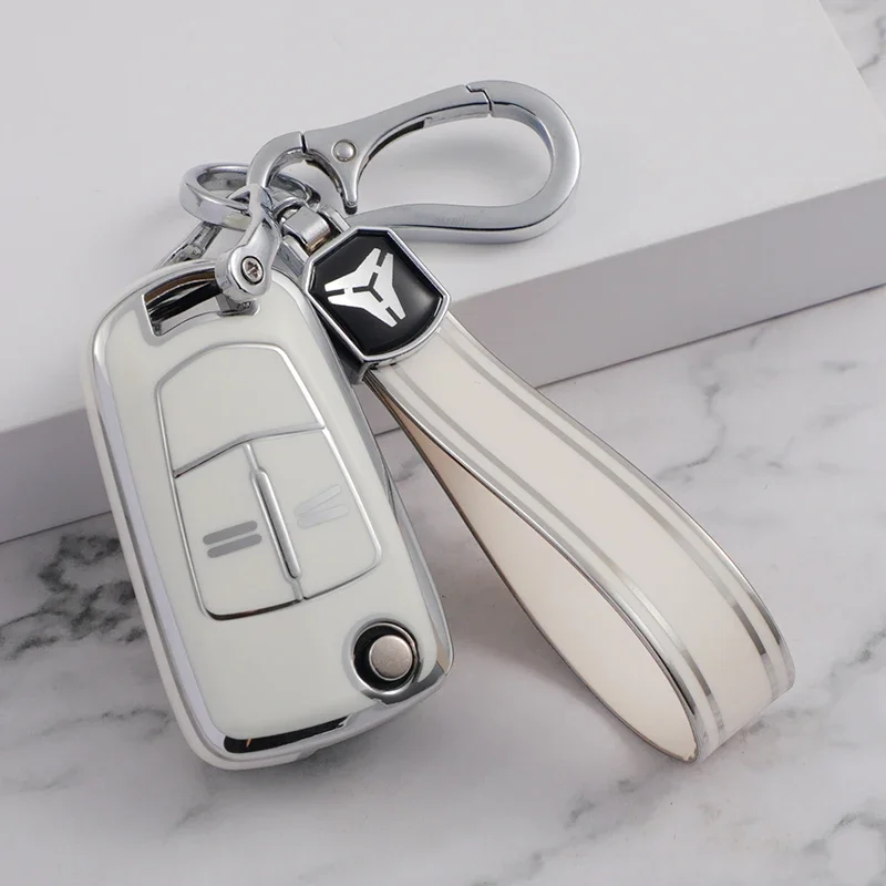 2 Bottons Silver Tpu Car Key Case Cover Keychian for Vauxhall Opel Astra J Corsa D Vectra C Zafira L778 Insignia Accessories