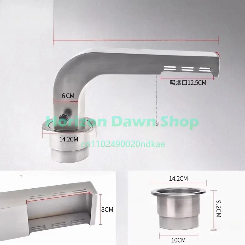 Commercial Elbow Exhaust Ducting Top-Intake Bottom-Exhaust Ventilation System Heavy-Duty Stainless Steel Exhaust Piping