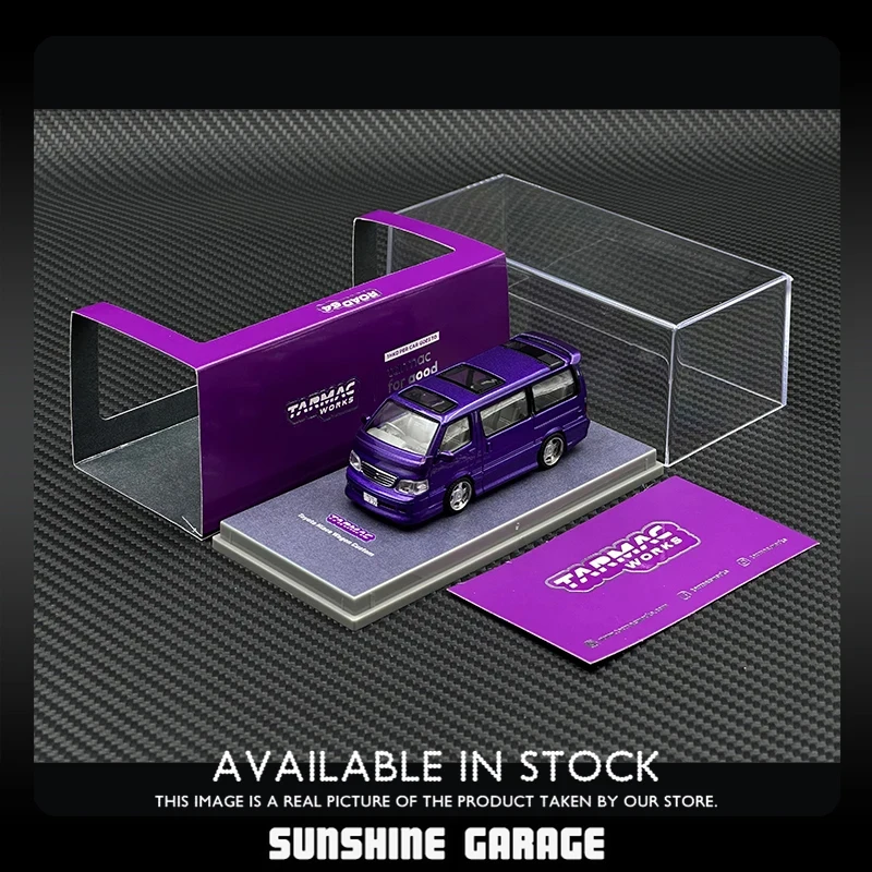 

TW 1:64 Hiace Wagon Custom Purple Diecast Diorama Car Model Collection Toys Tarmac Works