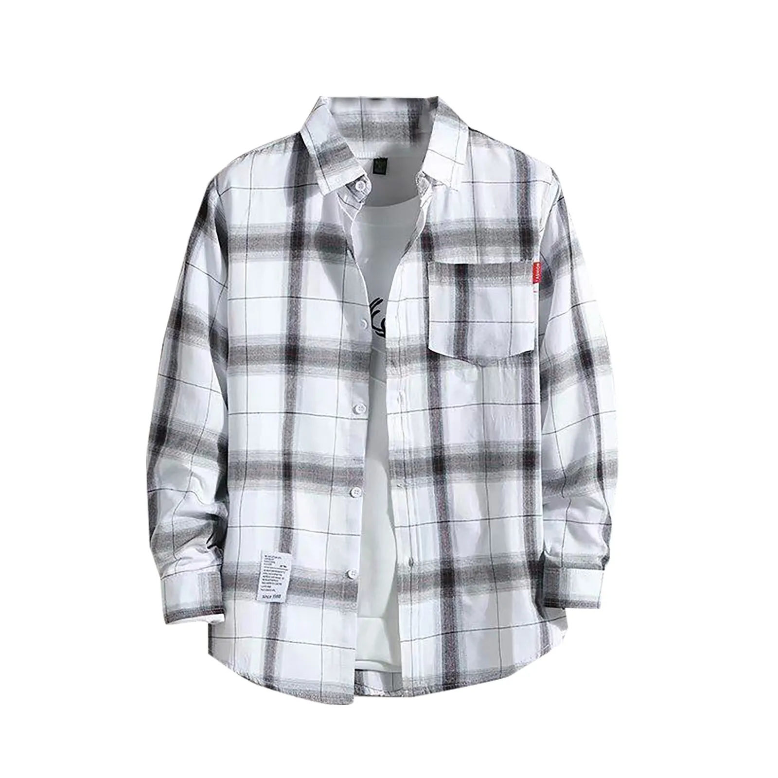 2023 Fashion Long Sleeve Plaid Shirt Men Harajuku Checkered Men Shirt Long Sleeve M-3XL Casual Shirts For Men Clothing