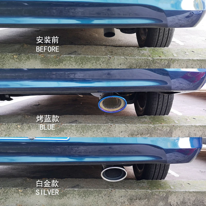 SINGING Exhaust Tip Stainless Steel Pipe Chrome Tail Muffler Car Accessories Decorative pipe nozzle auto parts for Kia NIRO