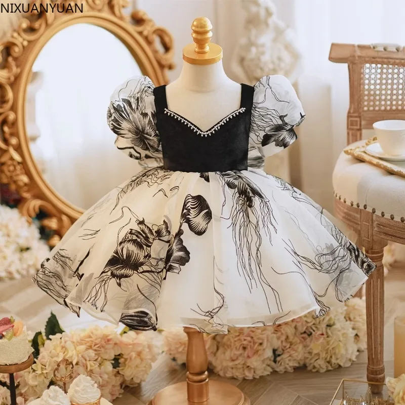 

Flower Girl Dresses for Weddings Communion Dress Girl Formal Event Dresses Costume for Girls Kids' Party Children Baby New 2024