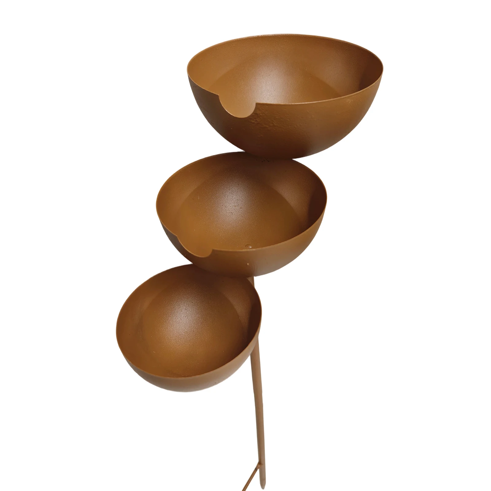 3-Tiered Iron Water Bowls Garden Stake with Metal Stake Vintage Birds Water Feeding Bowl Weatherproof For Hummingbird & Animal