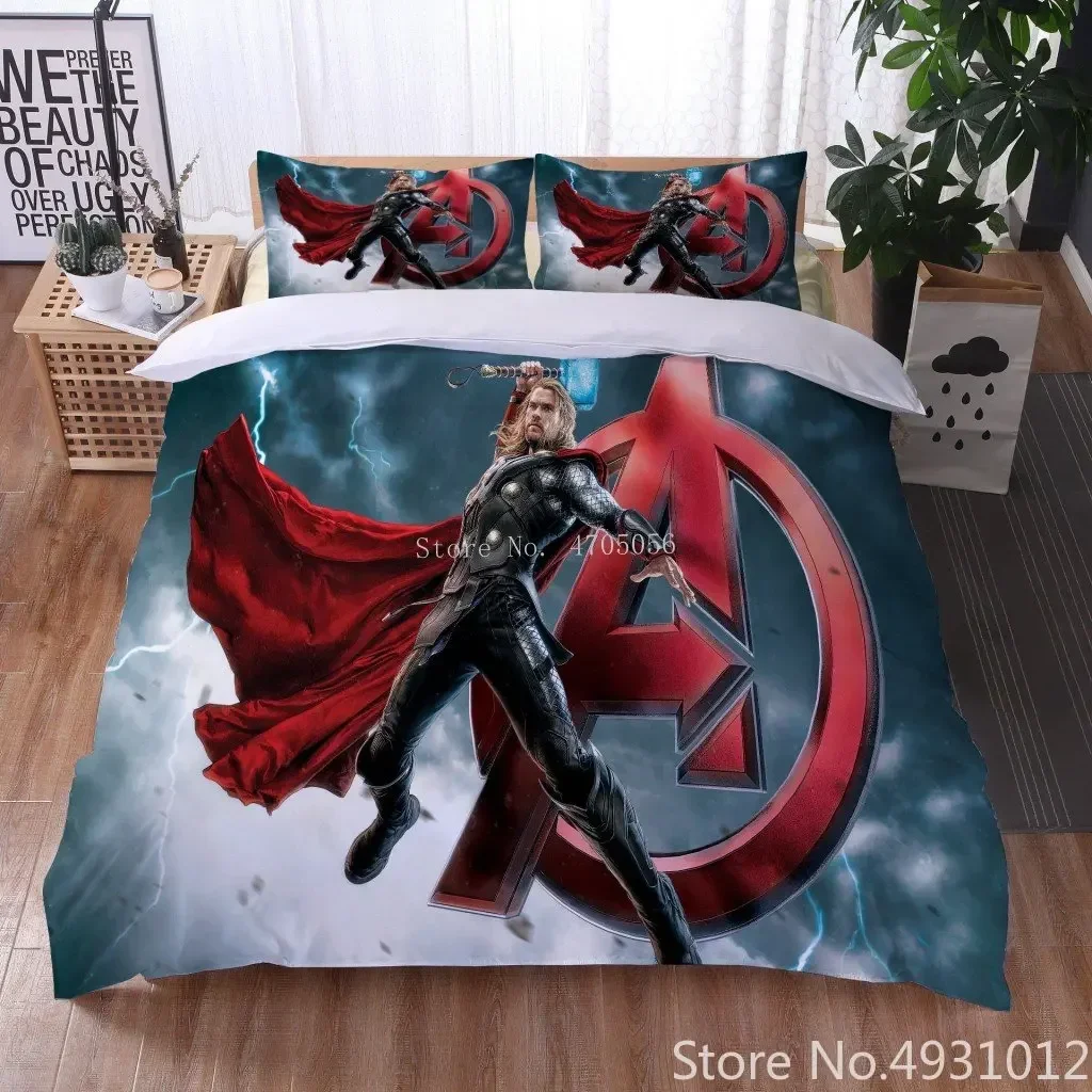 Avengers Hero The Thor Baby Boys Bedding Set for Children Double Size Bedroom Decoration Quilt Duvet Covers 3pcs Home Textile