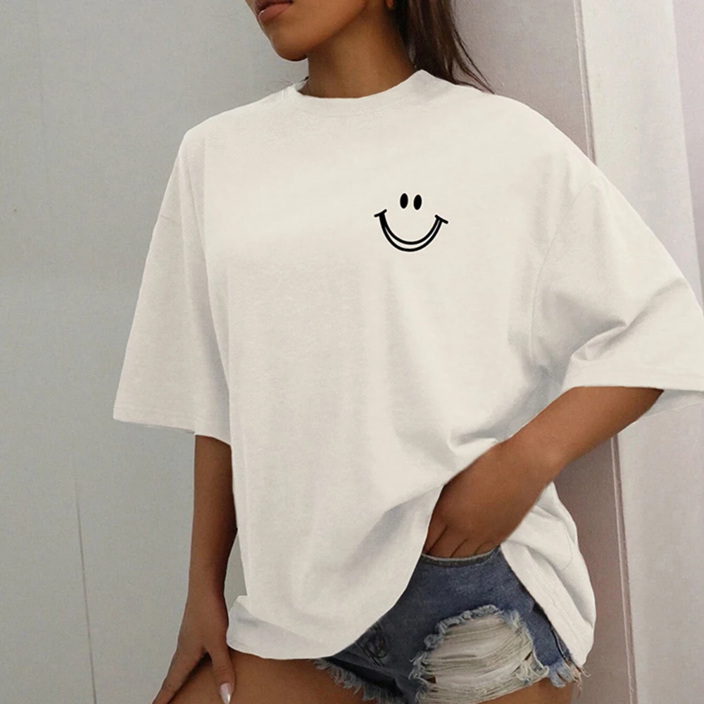 teekossc Happy Expression T-Shirt White S 3