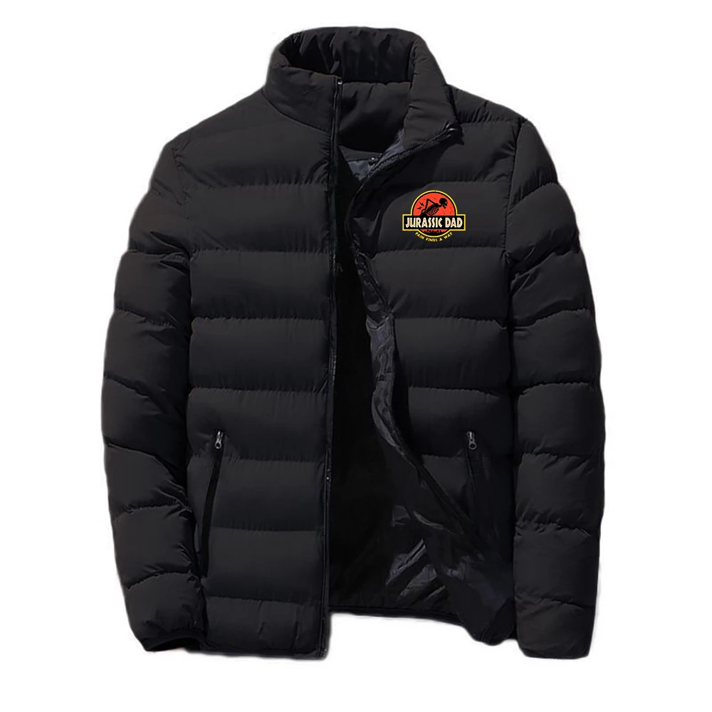 Jurassic Dad Pain Finds A Way Men's cotton coats are suitable for winter They come in two colors and have zippers hoodies jacket