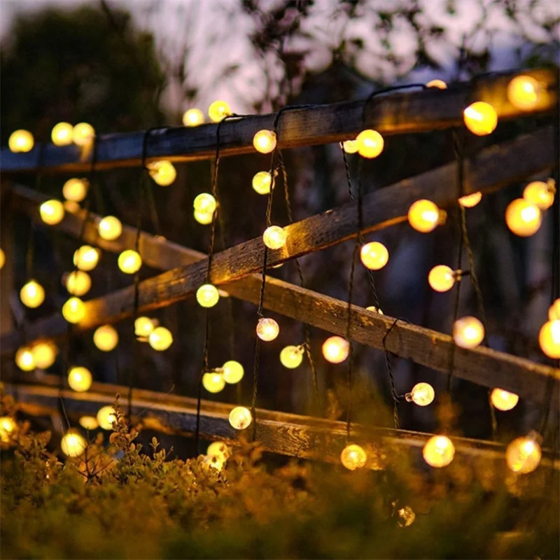 Solar Garlands Light String 5-12M Bubble Ball Bee Waterdrop LED String Fairy Lights Garden Christmas Decor for Outdoor Wedding