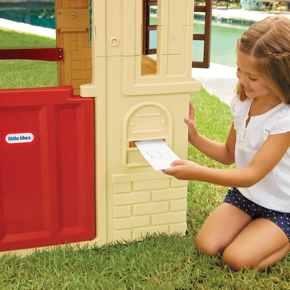 Cape Cottage Playhouse with Working Door, Windows, and Shutters - Tan, Toddlers Ages 2+ Years